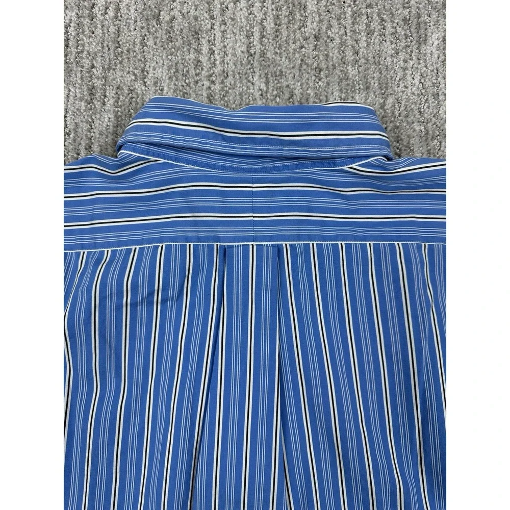 Polo Ralph Lauren Classic Fit Blue Striped L/S Button Down Dress Shirt Men's XL